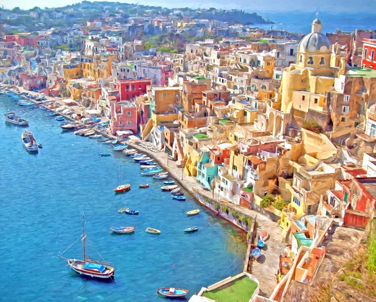 陽光の南イタリア ナポリ、カプリ島、アマルフィ海岸